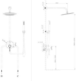 Душевая система скрытого монтажа Raiber Graceful RP-005 хром